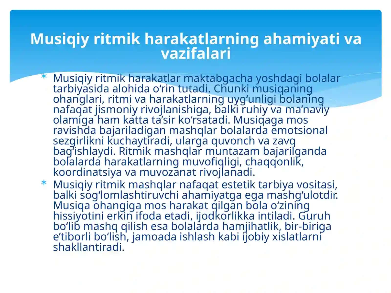 Bolalarga musiqiy ritmik harakatlarni o‘rgatish 3