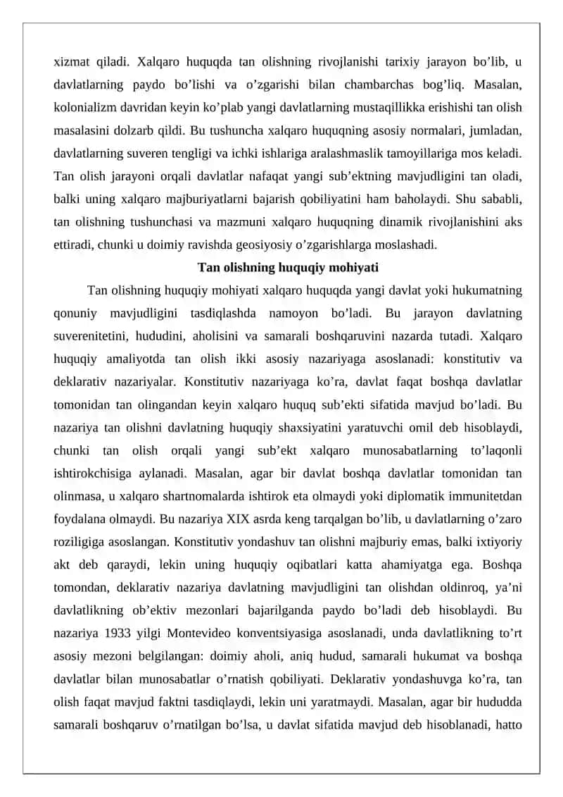 Xalqaro huquqda tan olish va huquqiy vorislik 3