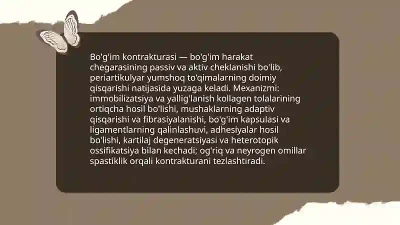 Bo'g'imlar kontraktura va ankilozlari 3