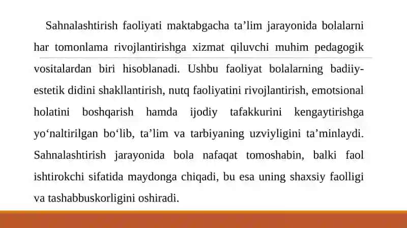 Sahnalashtirish faoliyatida bolalardagi aktyorlik qobilyatini rivojlantirish .pptx 3