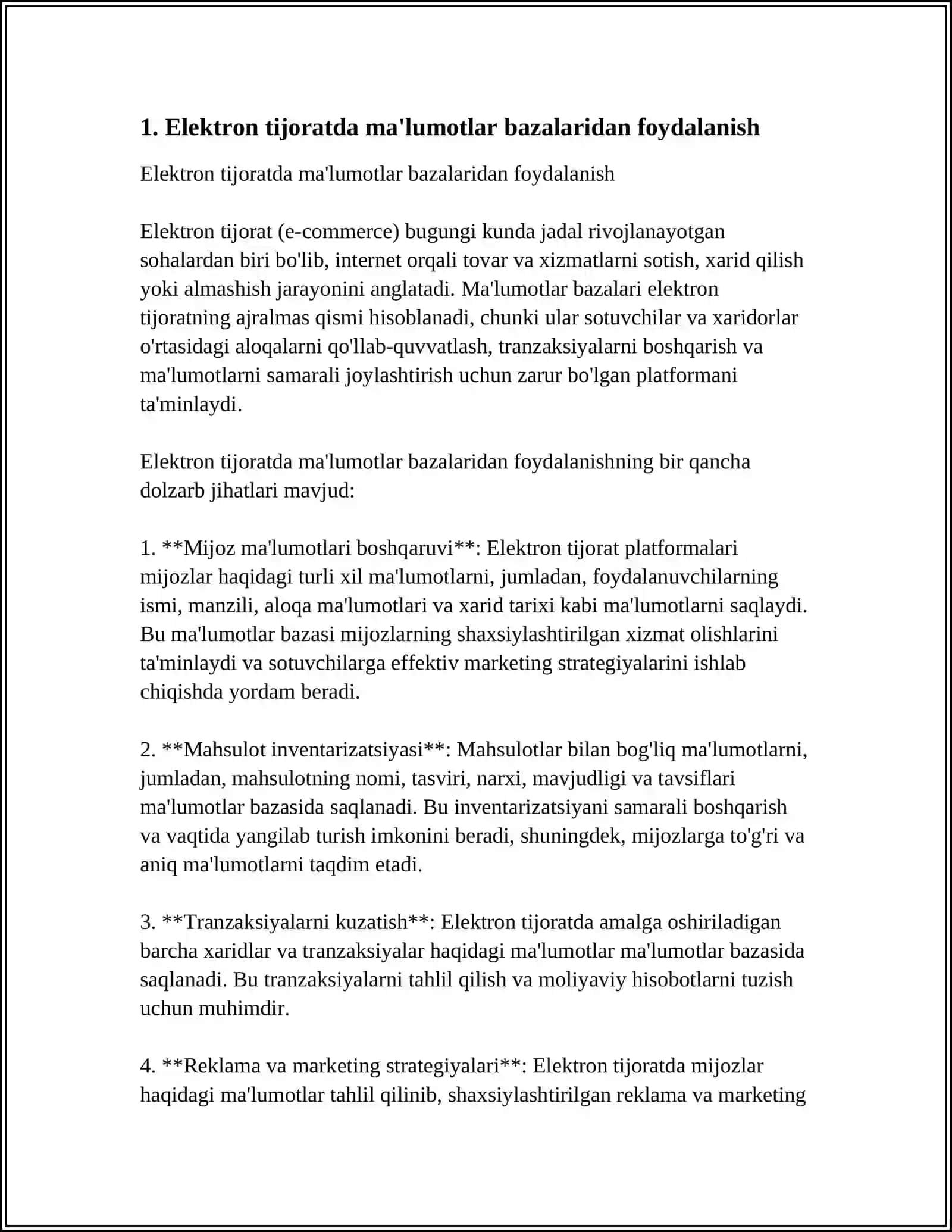 MA'LUMOTLAR BAZASINING KUNDALIK HAYOTDA QÒLLANILADIGAN MISOLLARI 3