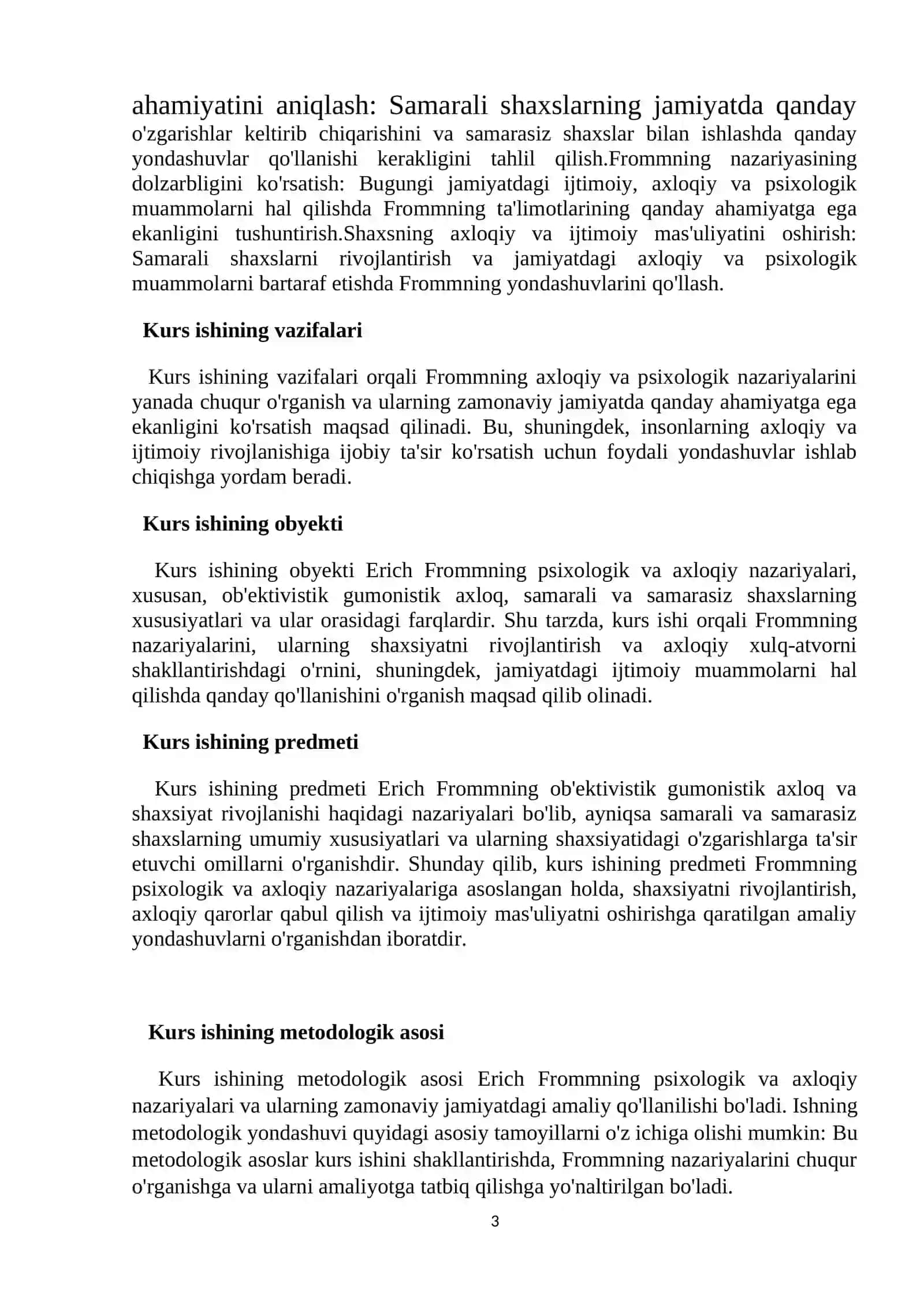 Ob'ektivistik gumonistik axloq va samarali va samarasiz shaxsning umumiy xususiyatlari.Froom 3