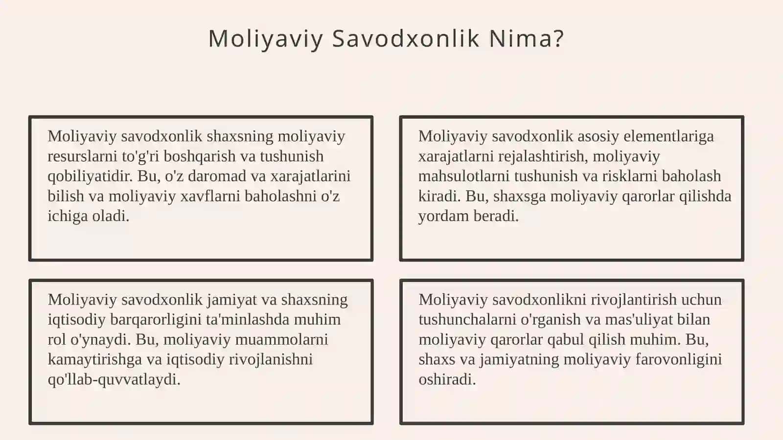 Moliyaviy savodxonlikning asosiy tushunchalari va ahamiyati 3