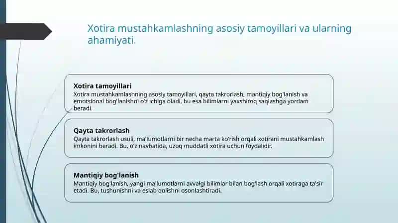 Xotira mustahkamlash 3