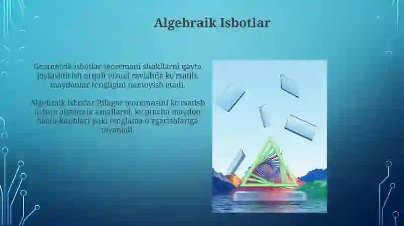 Pifagor teoremasi turli isbotlari taqdimot 3