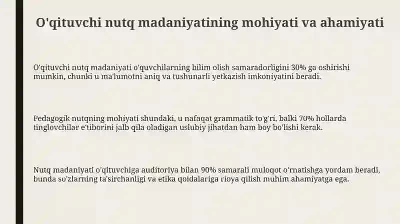 Oʻqituvchi nutq madaniyati 3
