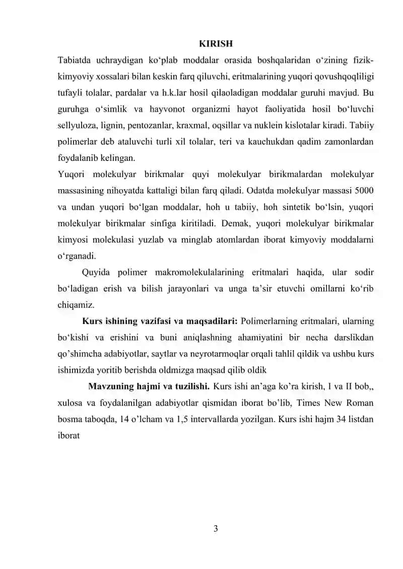 polimerlarning bo'kishi mavzusida kurs ishi 3