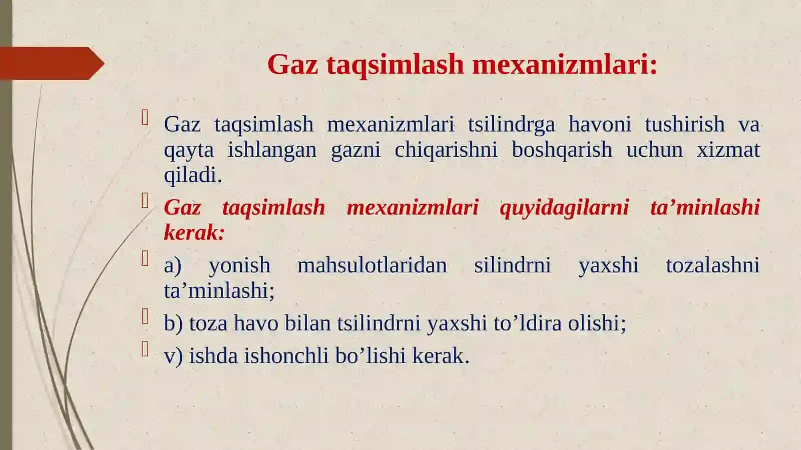 Gaz taqsimlash mexanizmlari 3