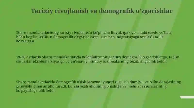 Sharq mamlakatlari rivojining ijtimoiy-iqtisodiy xususiyatlari 3