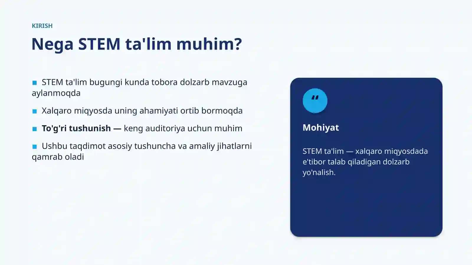 XALQARO MIQYOSDA • #523070 STEM ta'lim 3