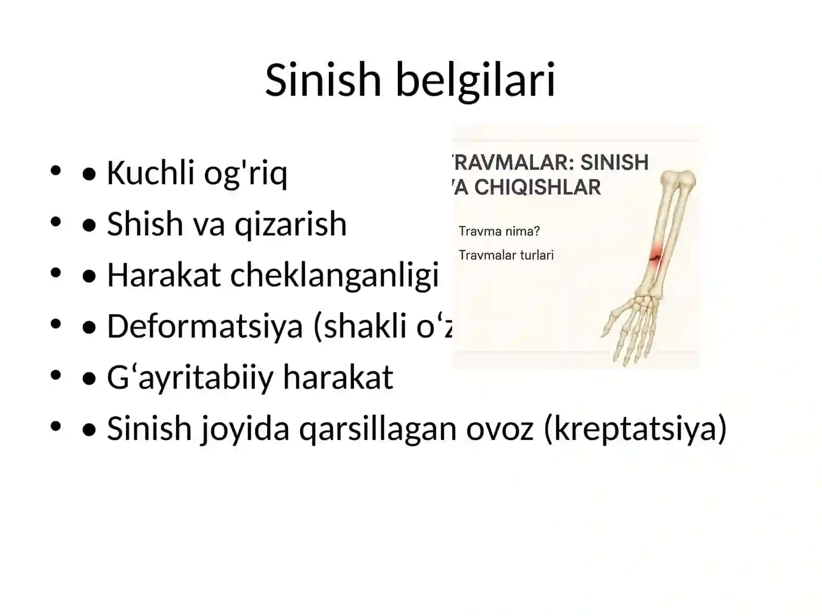 Travma va sinishlar 3