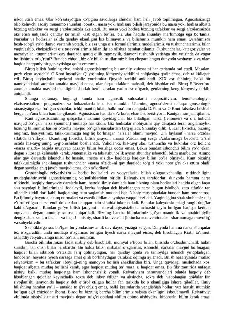 BILISH NAZARIYASI: ASOSIY MUAMMOLARI VA YUNALISHLARI 3