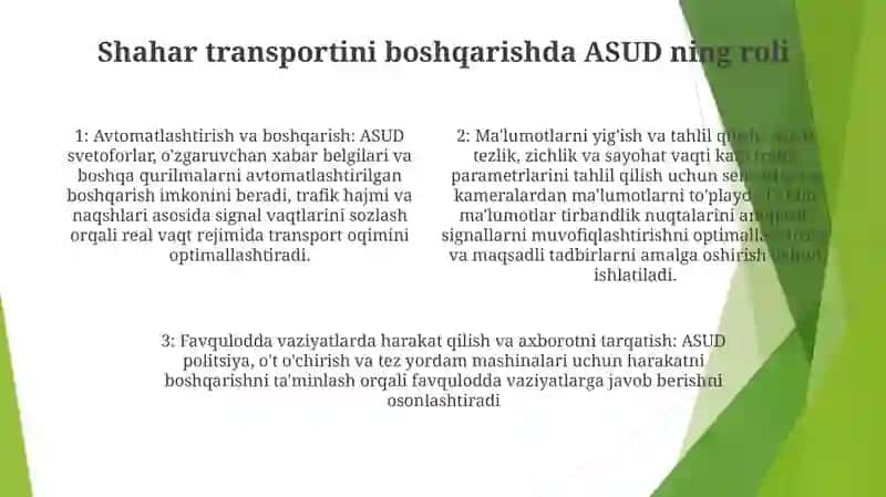 Shahar Bo‘Ylab Avtomatlashtirilgan Harakatni Boshqarish Tizimlarining Texnik Vositalari (ASUD) 3
