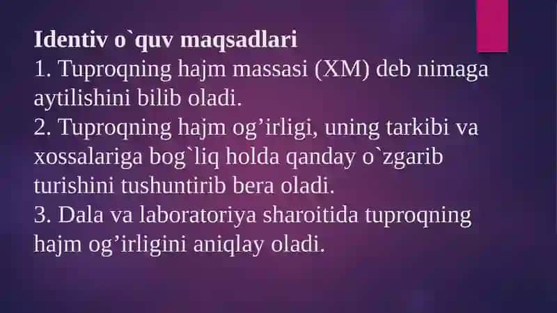 Tuproqning hajm og’irligini aniqlash 3