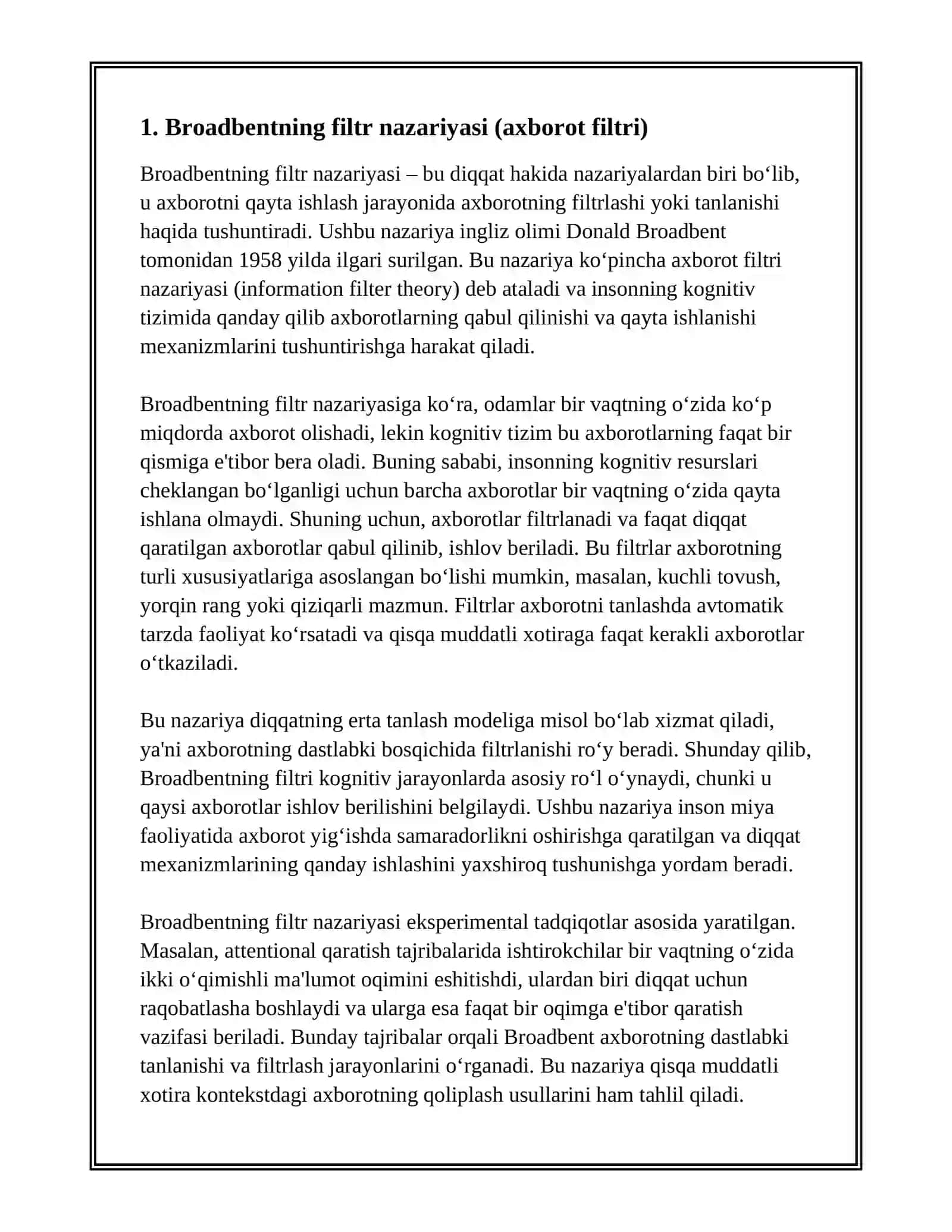 Broadbentning filtr nazariyasi 3