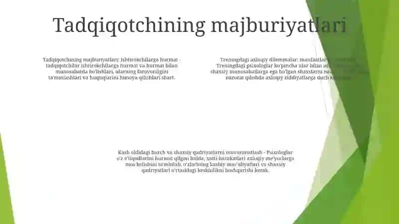 Psixologik Treningda Asosiy Ahloqiy Muammolar 3