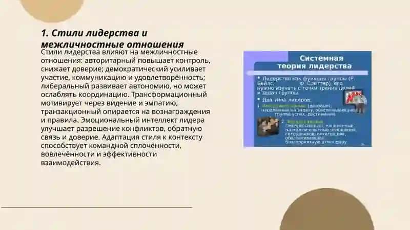 Лидерство и межличностные отношения 3