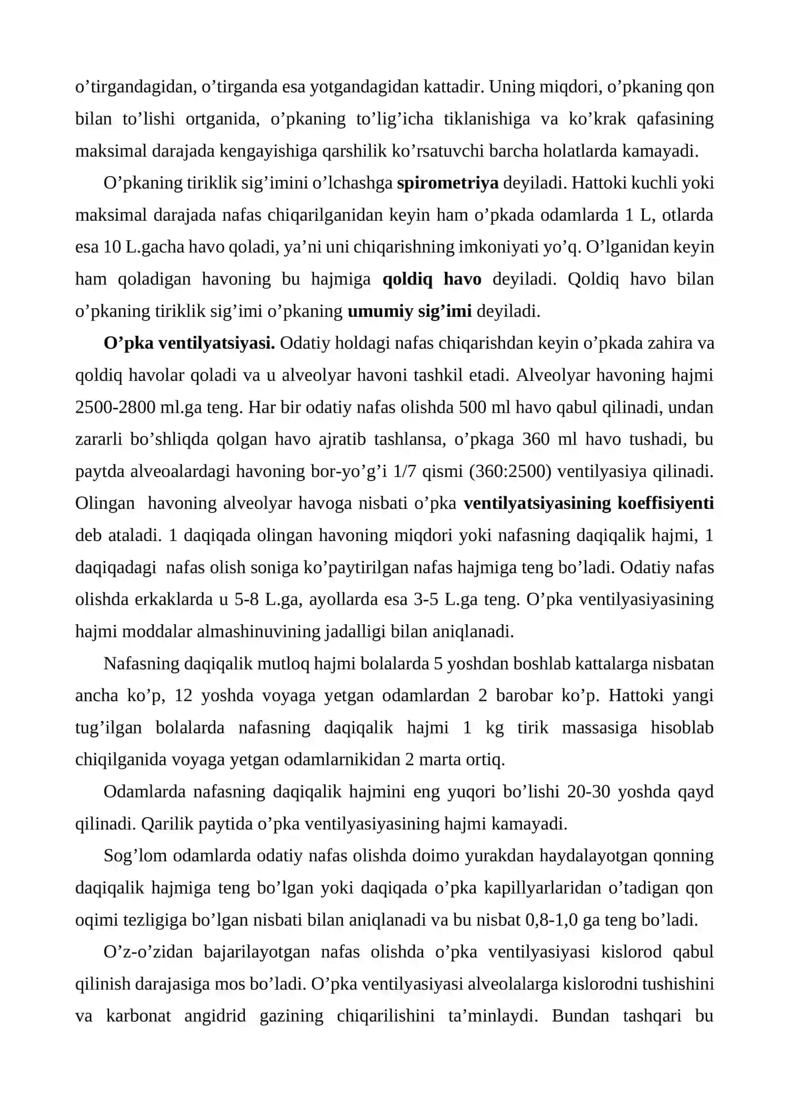 O’pkaning tiriklik sig’imi. Spiromеtriya usulida o’pkaning tiriklik sig’imini o’lchash 3