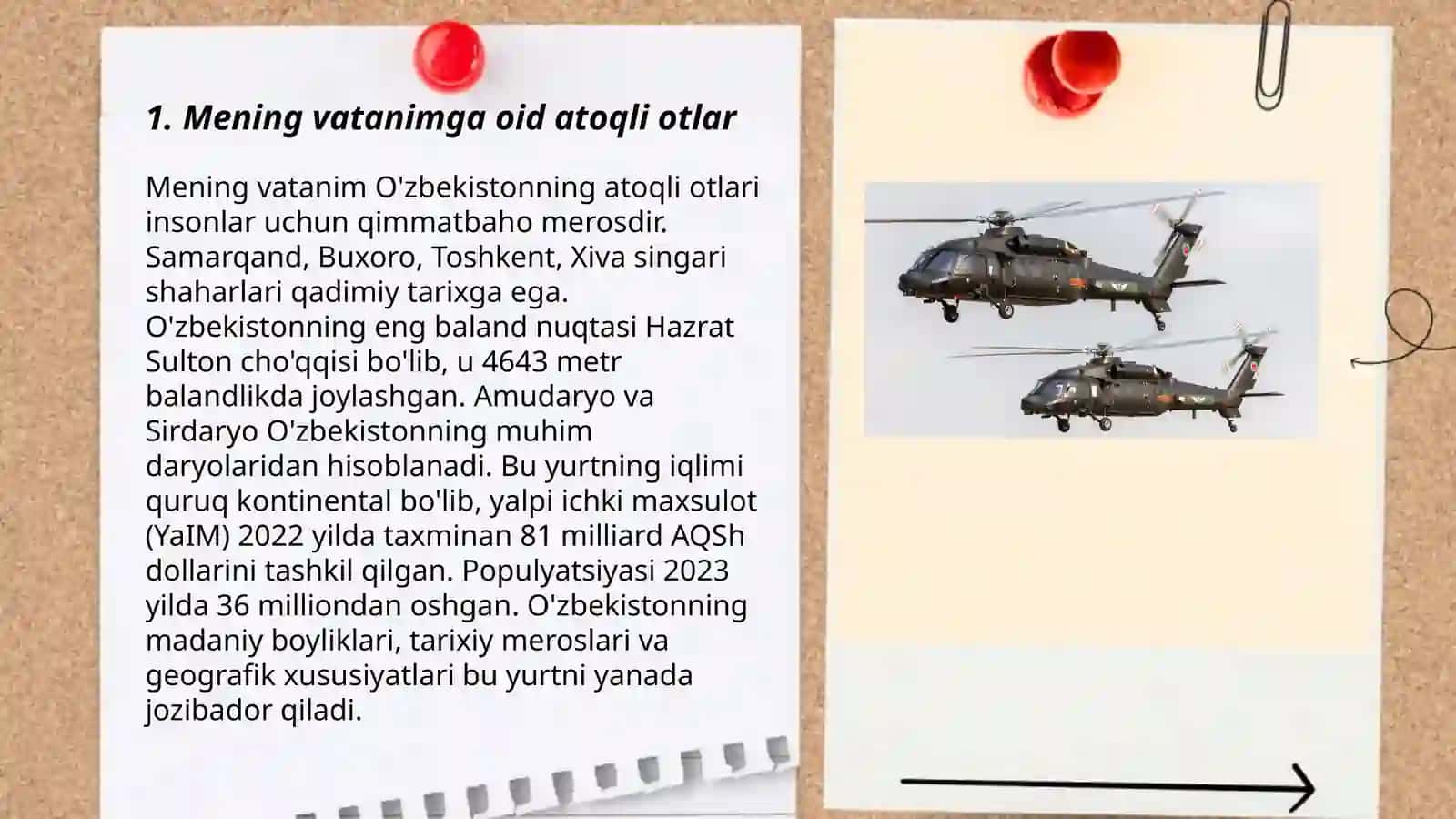 Mening vatanim (ot-so'z turkumi. Atoqli va turdosh otlarning qo'llanilishi) 5-sinflar uchun 3