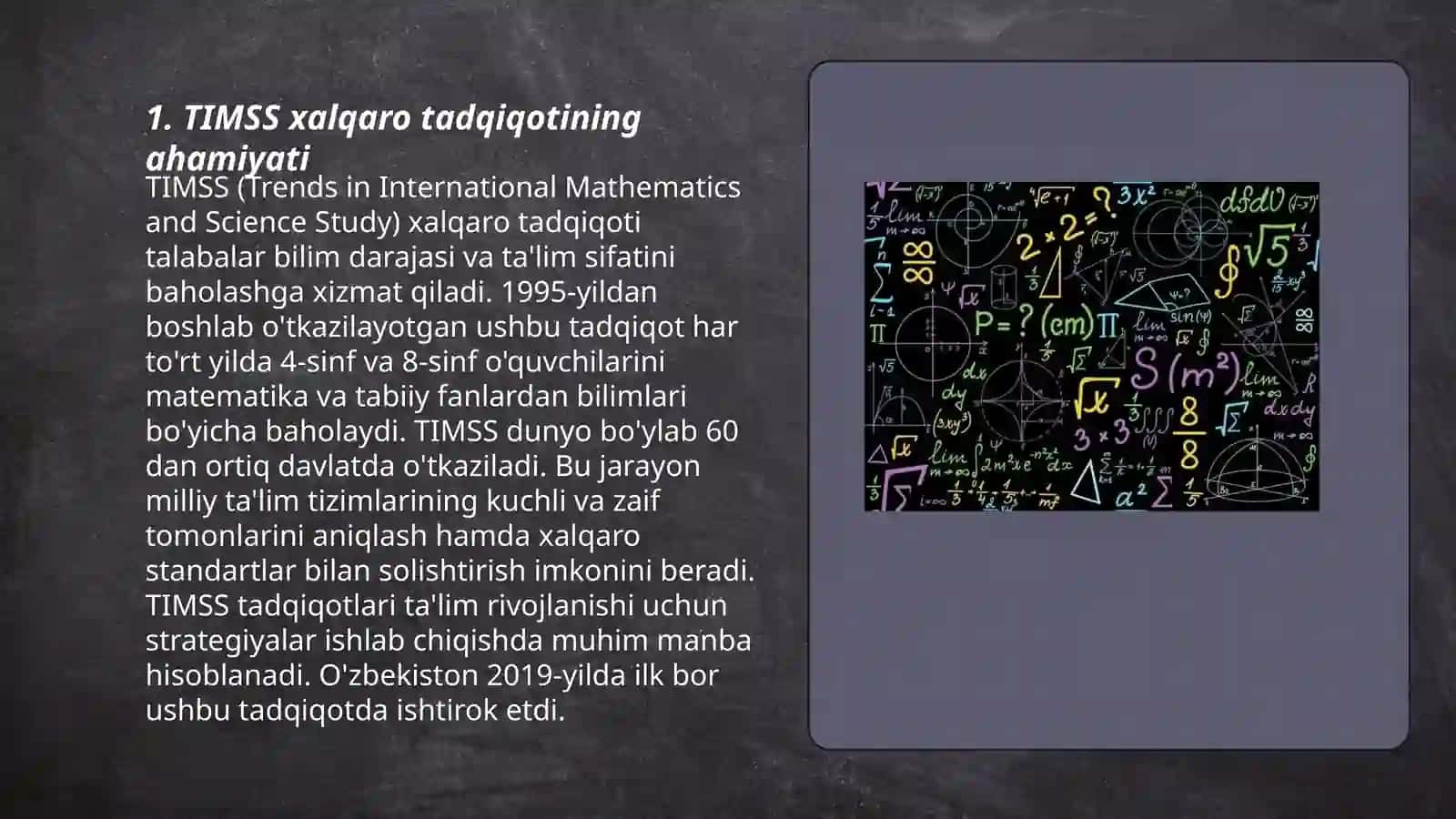 TIMSS xalqaro baholash dasturi 3