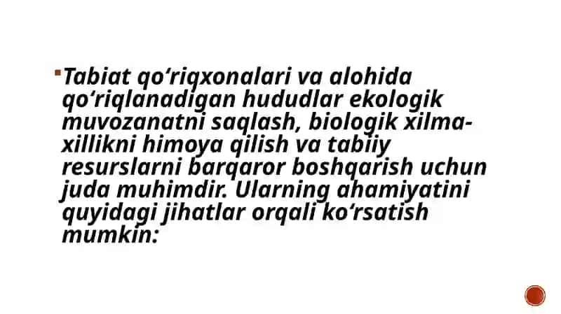 Turizm faoliyat turlariyoʻnalishitalabasiToshmurodovJahongir Ekologik turizm taqdimoti 3