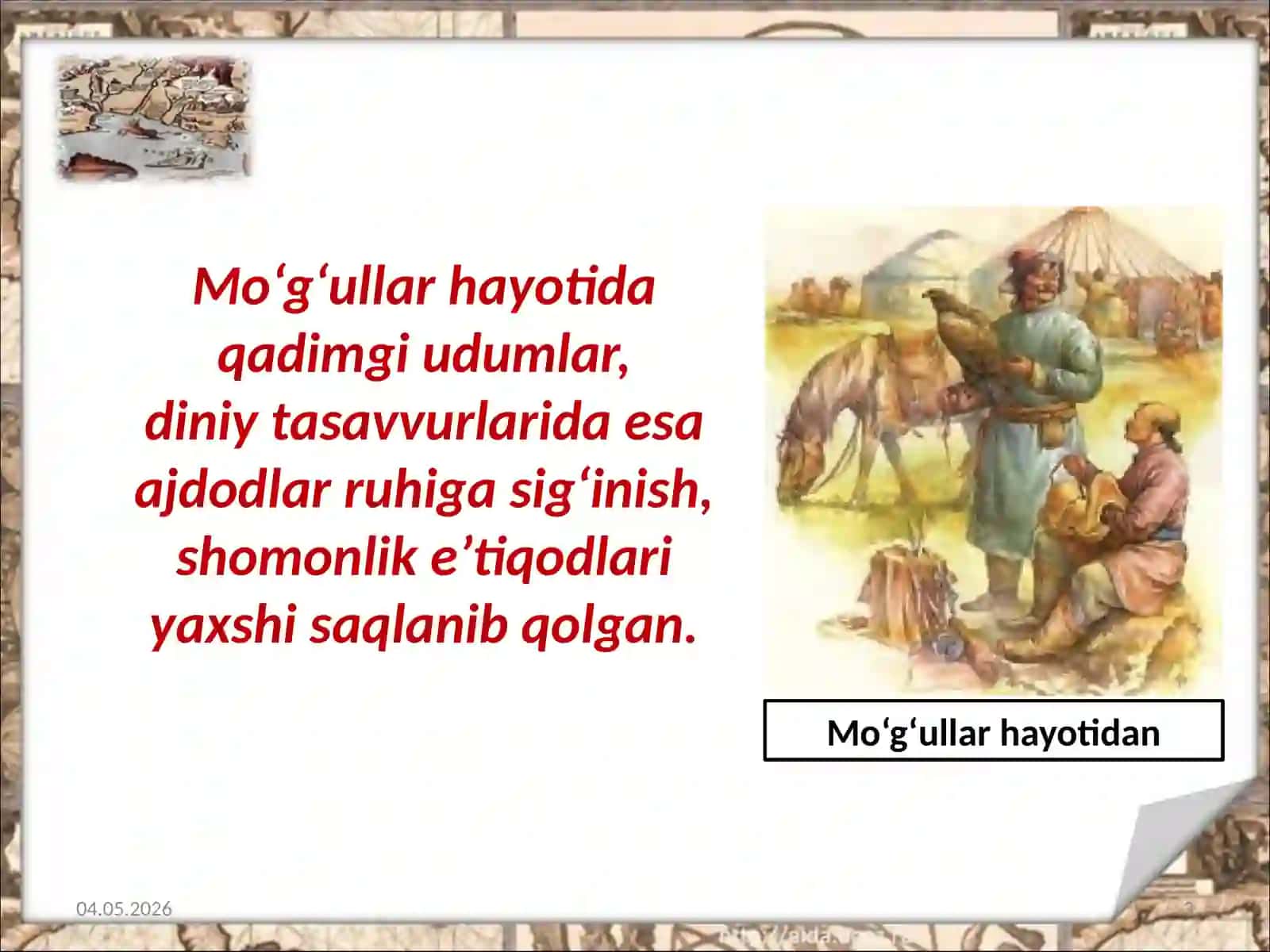 7-sinf Jahon tarixi Mo'g'ullar davlati va uning istilolchilik urushlari dars taqdimot 3