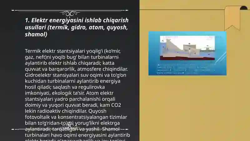 Elektr energiyani va xalq xoʻjaligida ishlatilishi 3