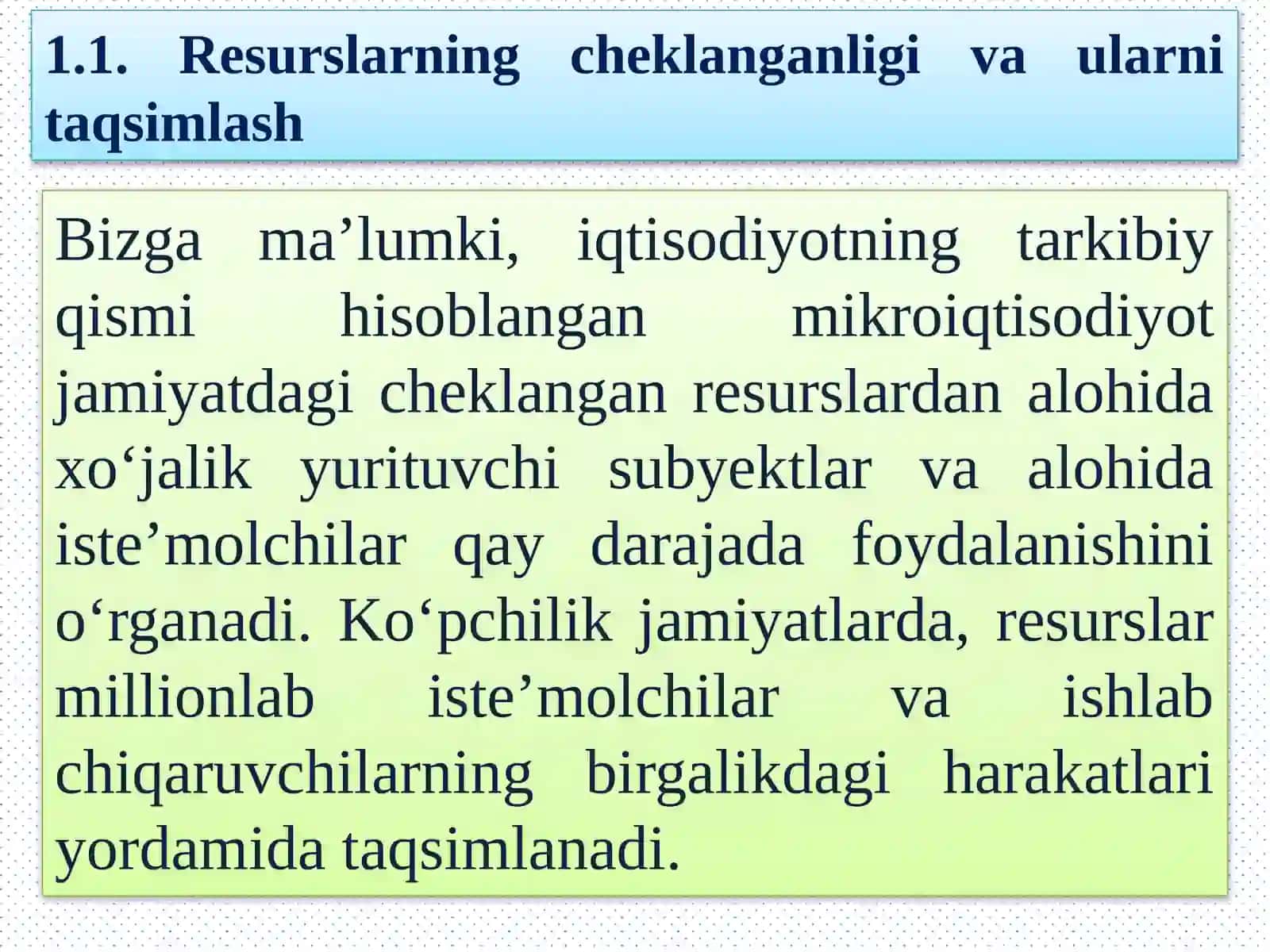 MIKROIQTISODIYOT FANINING PREDMETI, MAQSADI VA VAZIFALARI 3