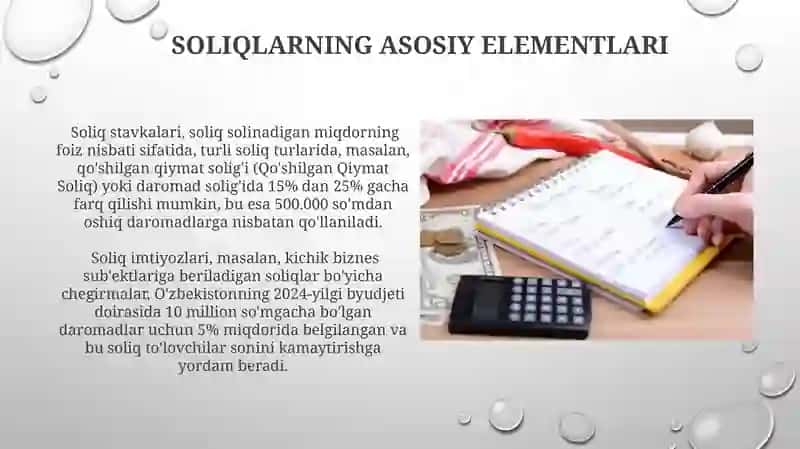 Soliqlarning elementlari va ularga tavsif 3