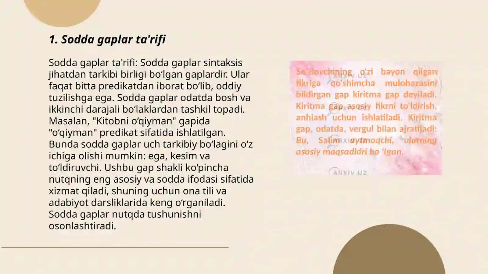 Sodda gaplar haqida ma'lumot 3