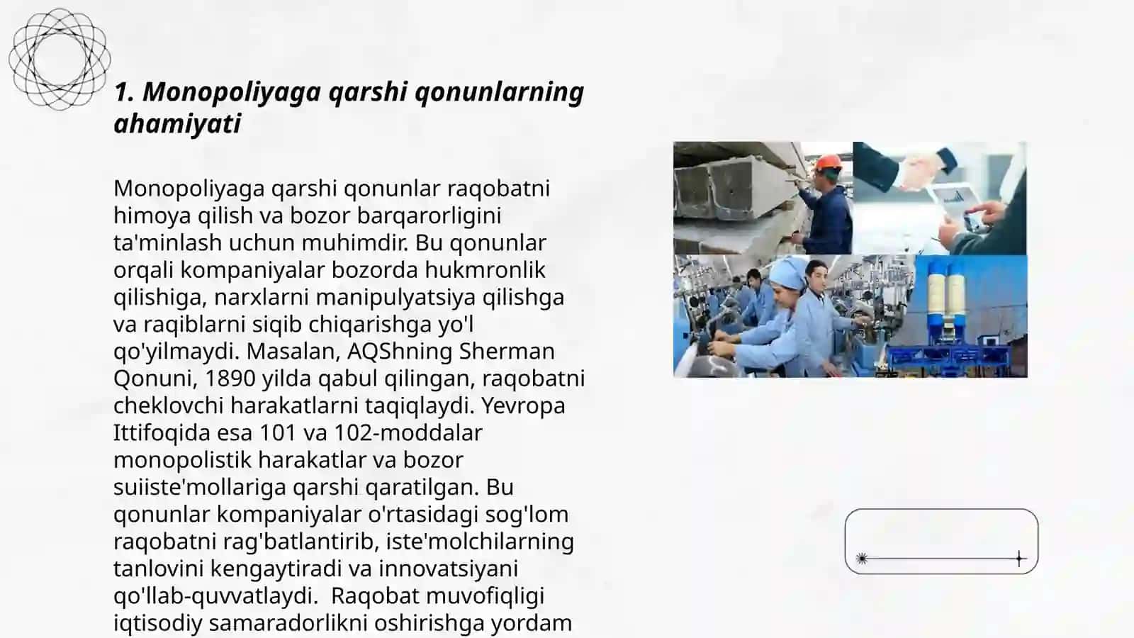 Monopoliyaga qarshi iqtisodiy siyosat va raqobatni rivojlantirish 3