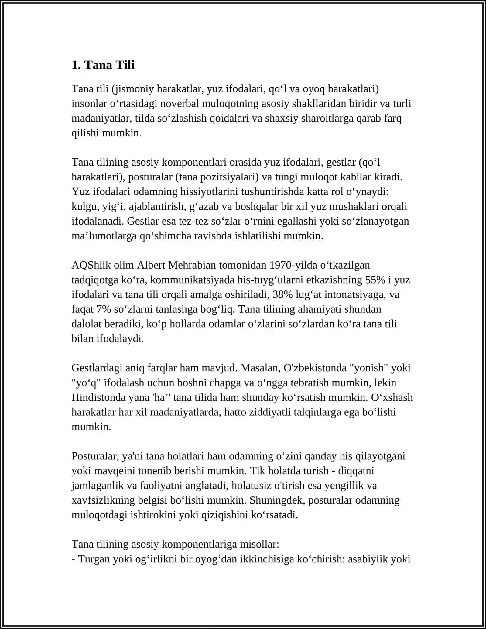NOVERBAL MULOQOT.MULOQOTNI BOYITUVCHI OMILLAR 3