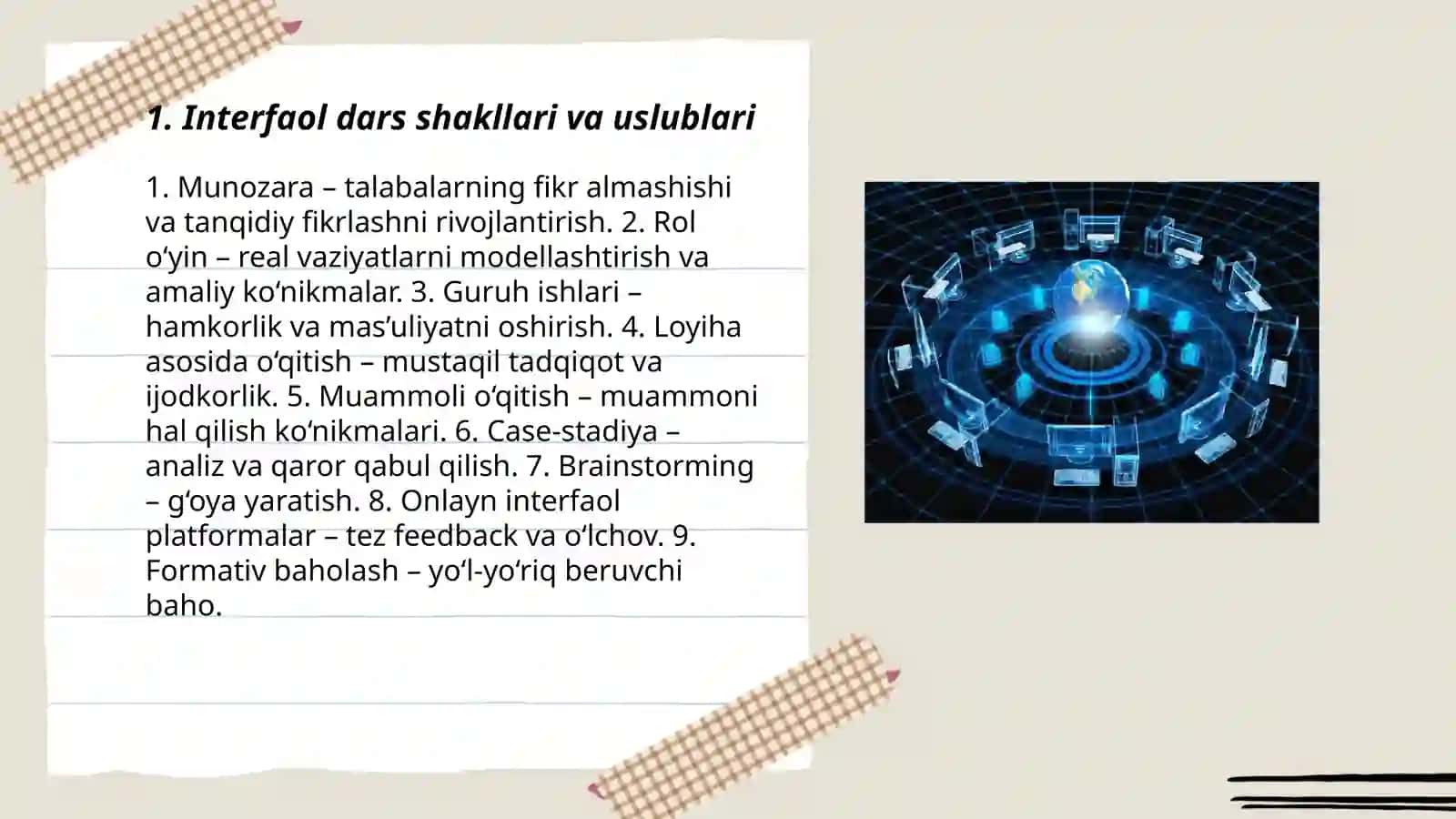 Zamomaviy oʻqitish shakllari va uslublari 3