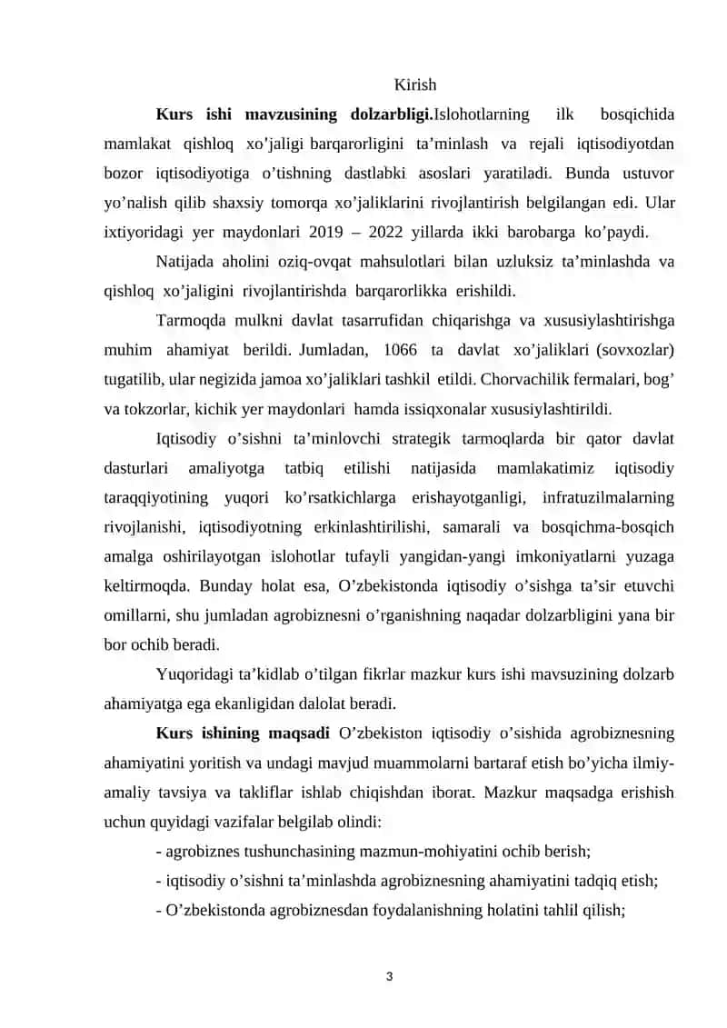 Agrobiznes, uning turlari va rivojlantirish muammolari 3