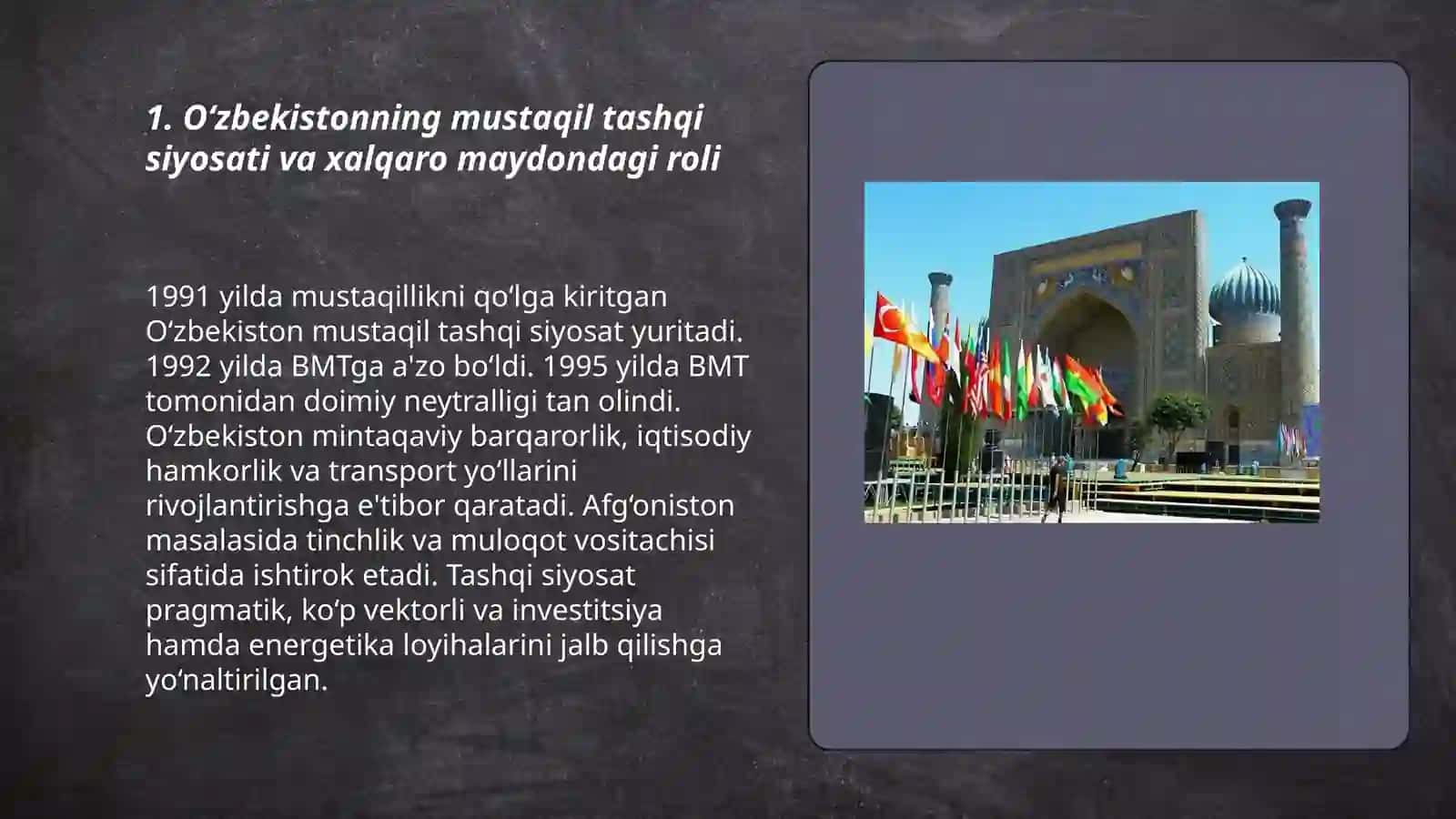 O‘zbekistonning jahon hamjamiyatidagi munosib o‘rni 3