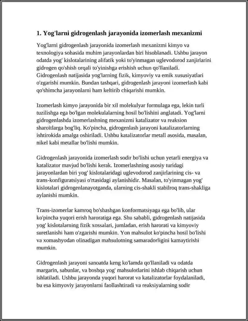 YOĞLARNI GIDROGENLASH JARAYONIDA IZAMERLASH 3