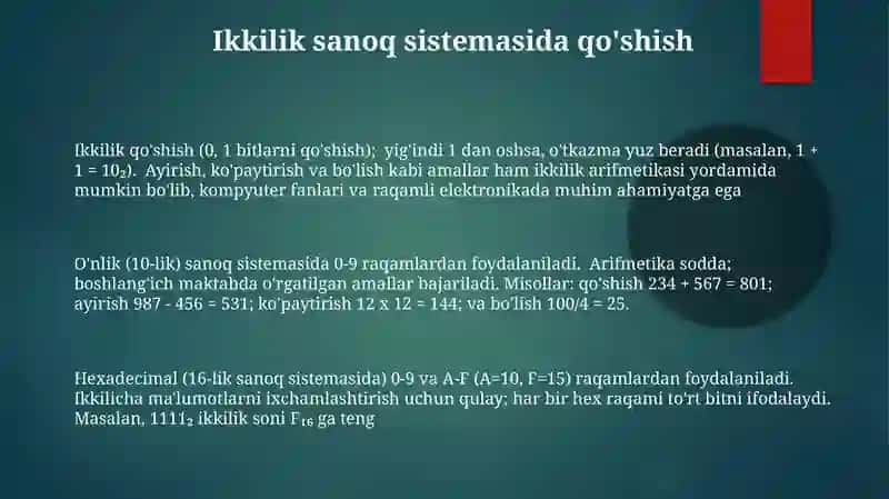 Ikkilik Arifmetik Amalar 3