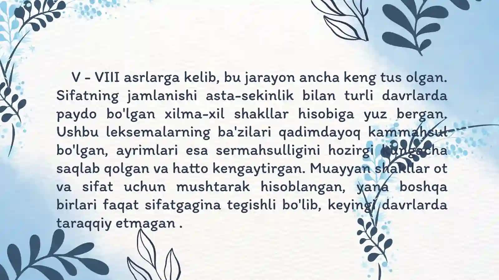 Sifat soʻz turkumi. Sifat darajalari 3