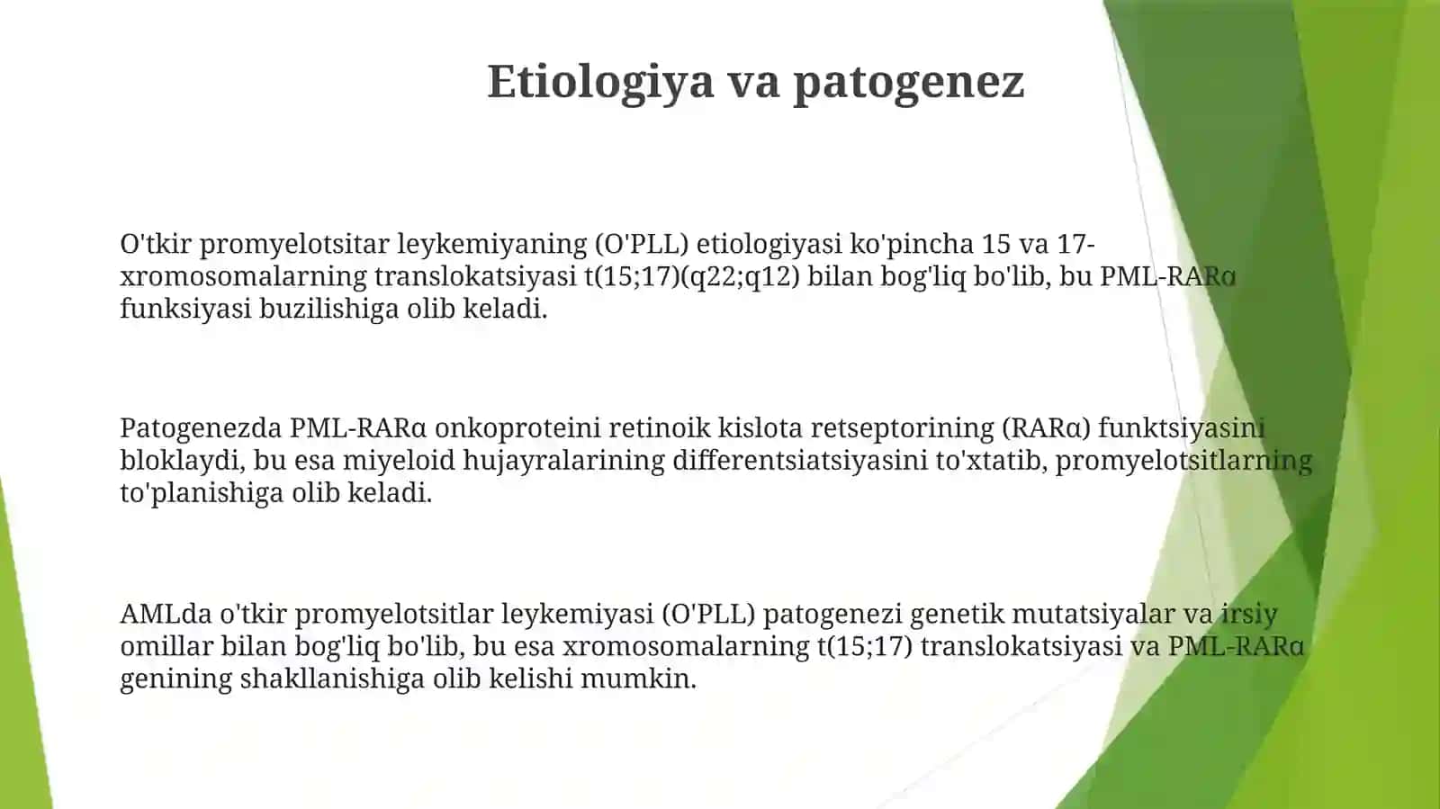 Òtkirpromielotsitarleykozetiologiyapatogenezklinikadavolashprinsiplari 3