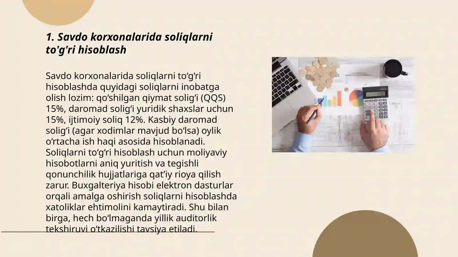 Savdo korxonalarida soliqlar hisobi va moliyaviy hisobot 3