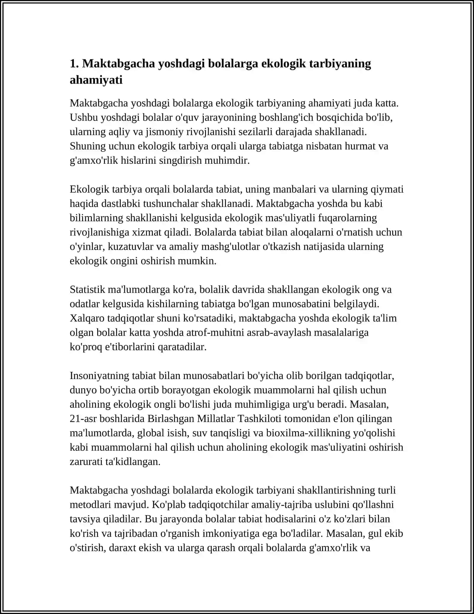 MAKTABGACHA YOSHDAGI BOLALARGA EKOLOGIK TARBIYA BERISH 3