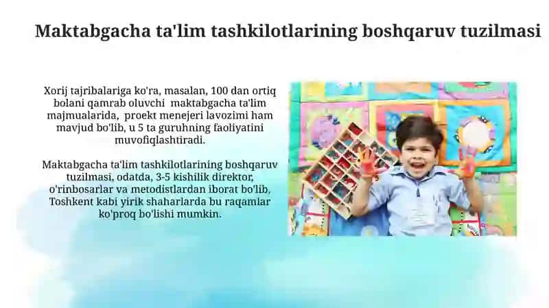 Maktabgacha ta'lim tashkiloti va ularni tashkil etish 3