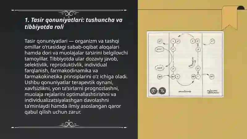 Tasir qonuniyatlari va ularning tibbiyotdagi ahamiyati 3