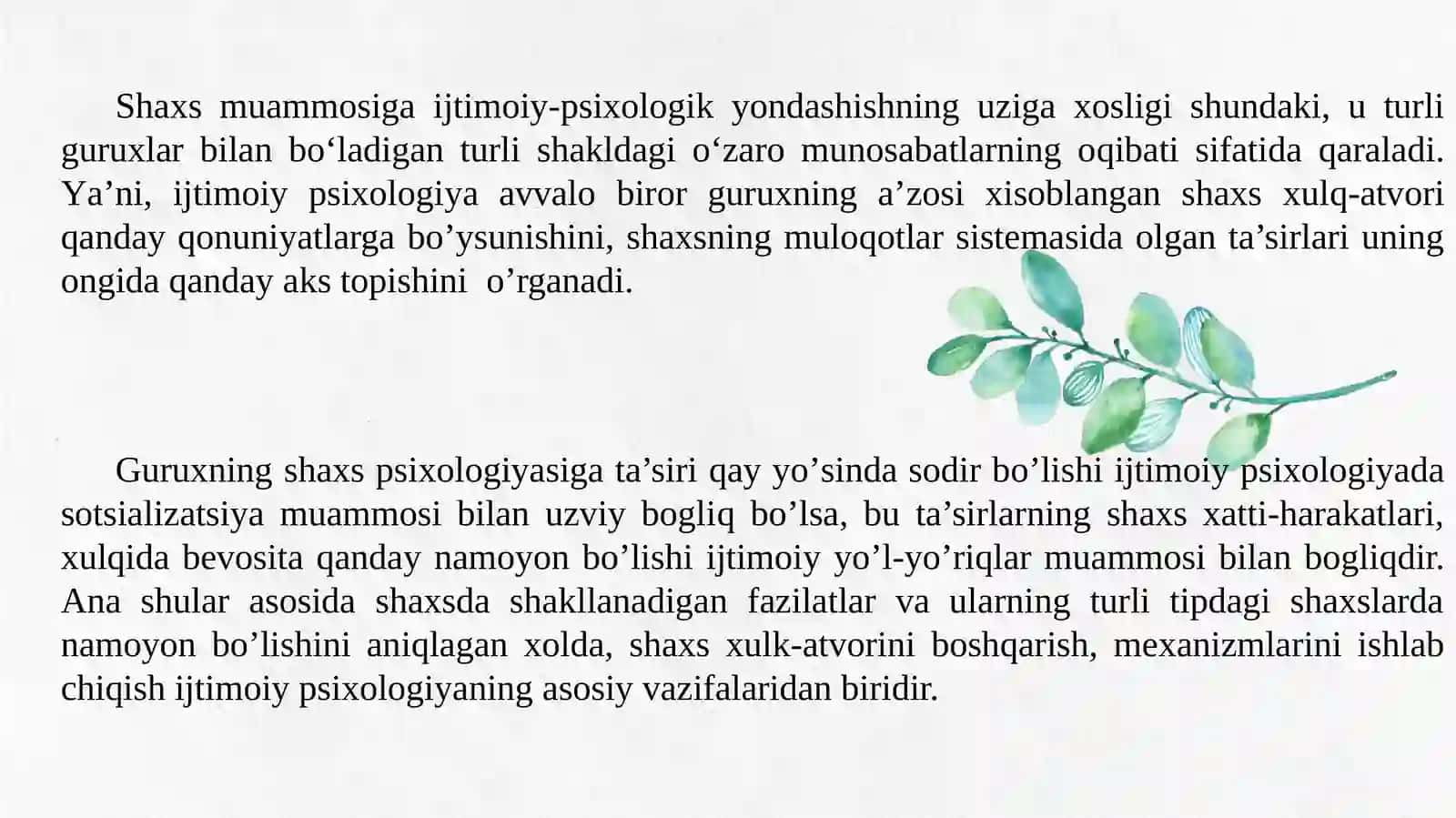 Shaxsning ijtimoiylashuvi va ijtimoiy xulq-atvor 3