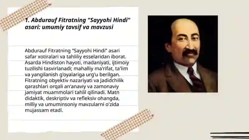 Jadidchi Fitratning Sayyohi hindi asari 3