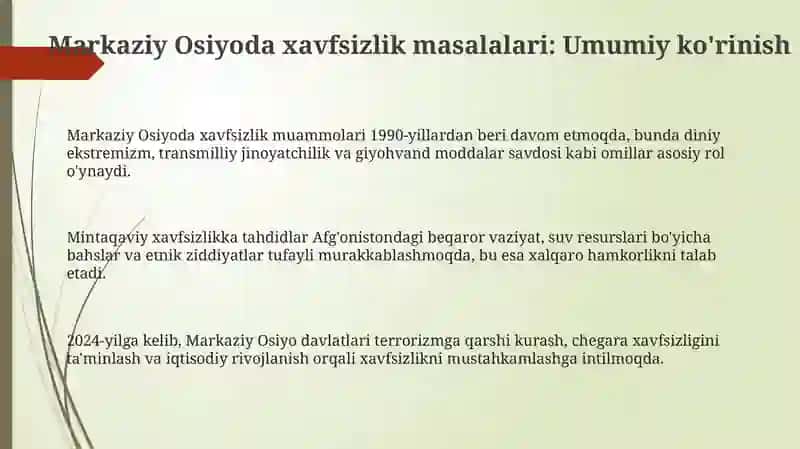 Markaziy Osiyoda xavfsizlik masalalari 3