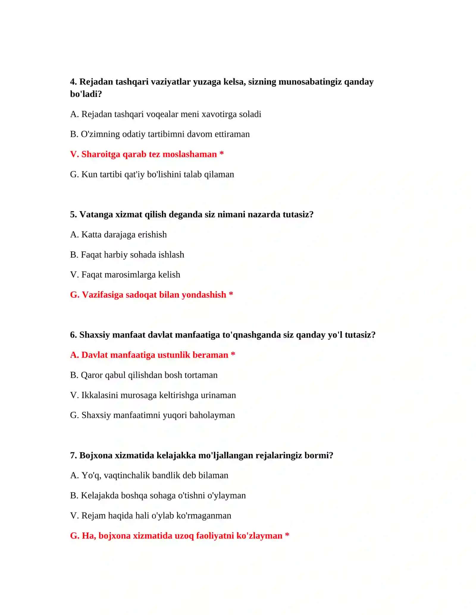 Bojxona IQ testlari javoblari bilan 3