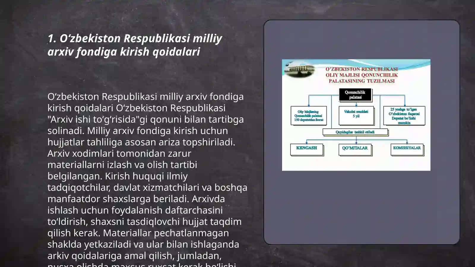Oʻzbekiston Respublikasi milliy arxiv fondi hujjatlaridan foydalanishni tashkil etish 3