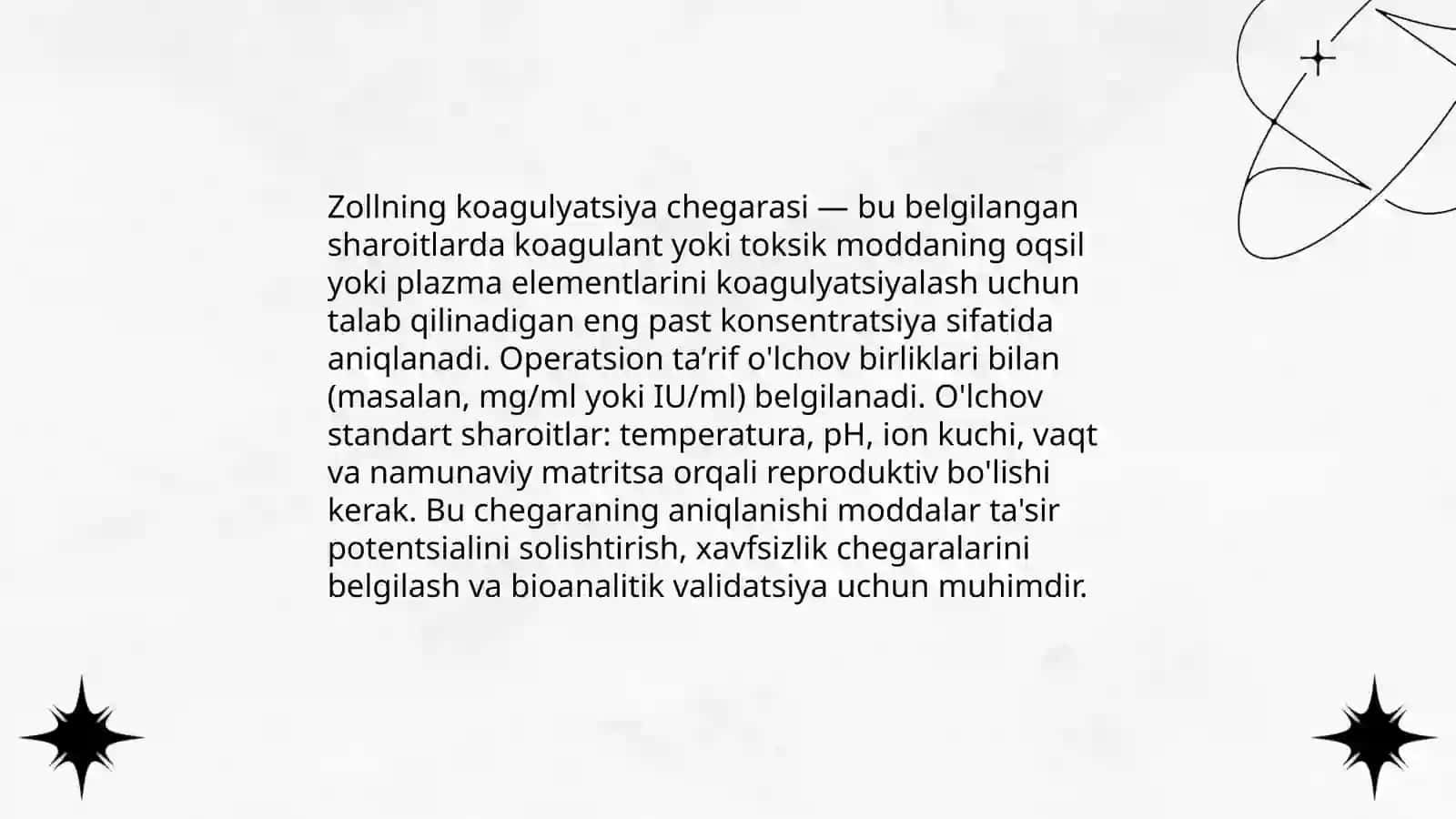 Zollning koagulyatsiya chegarasi va uni aniqlash 3