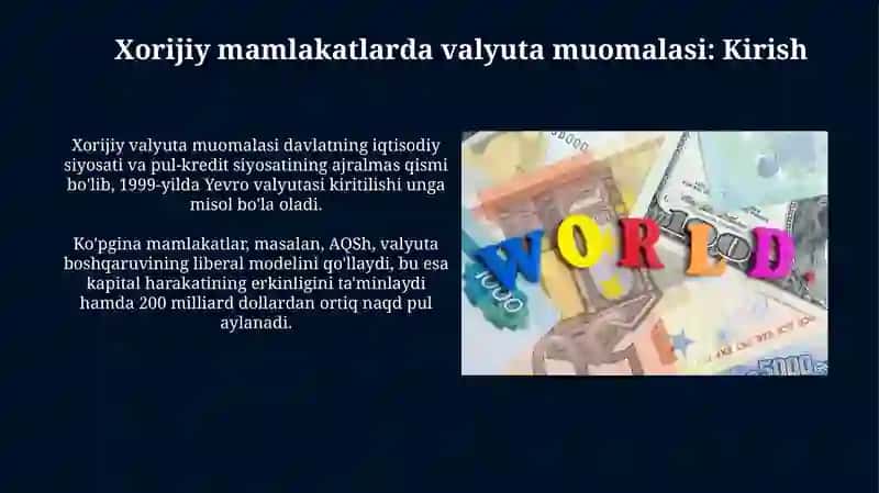 Xorijiy Mamlakatlarda Valyuta Muomalasi 3